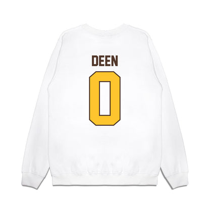 Wyoming - NCAA Football : Tyson Deen - Vintage Helmet Premium Crewneck Sweatshirt-1