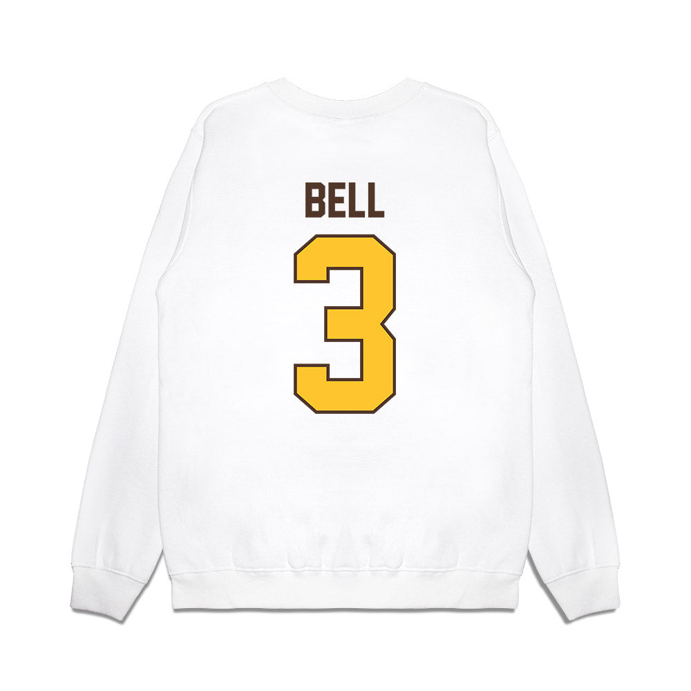 Wyoming - NCAA Football : Ian Bell - Vintage Helmet Premium Crewneck Sweatshirt-1