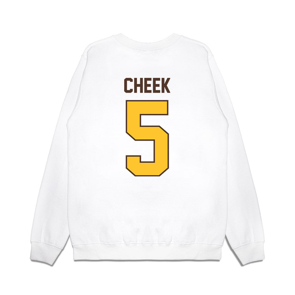 Wyoming - NCAA Football : Brooklyn Cheek - Vintage Helmet Premium Crewneck Sweatshirt-1