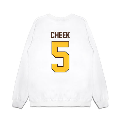 Wyoming - NCAA Football : Brooklyn Cheek - Vintage Helmet Premium Crewneck Sweatshirt-1