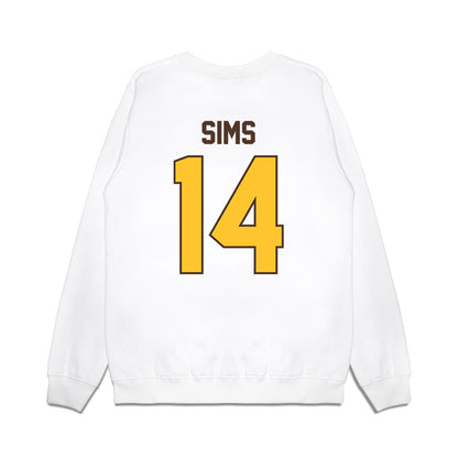 Wyoming - NCAA Football : Landon Sims - Vintage Helmet Premium Crewneck Sweatshirt-1