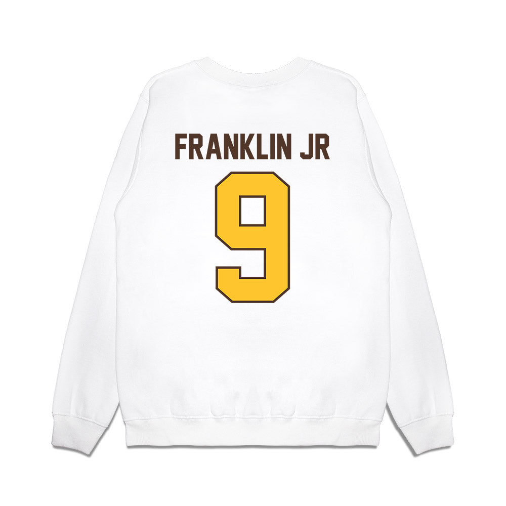 Wyoming - NCAA Football : Travis Franklin Jr - Vintage Helmet Premium Crewneck Sweatshirt-1
