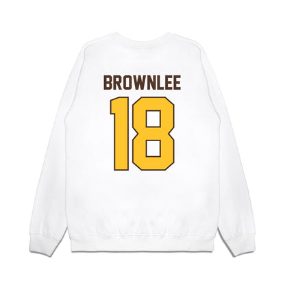 Wyoming - NCAA Football : Da'Marion Brownlee - Vintage Helmet Premium Crewneck Sweatshirt-1