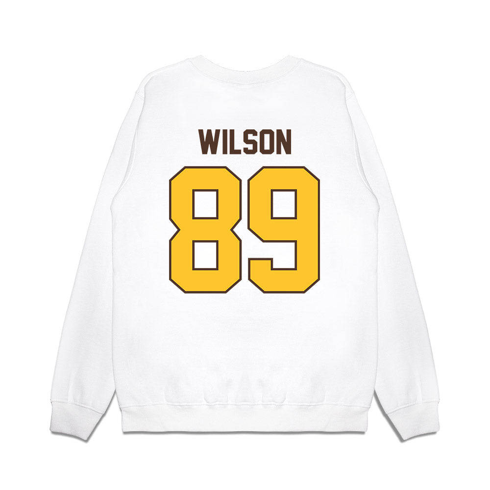 Wyoming - NCAA Football : Jacob Wilson - Vintage Helmet Premium Crewneck Sweatshirt-1