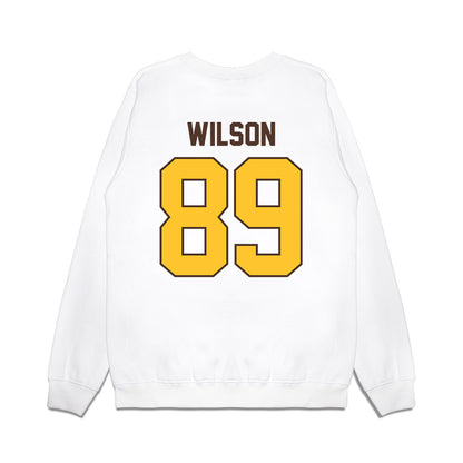 Wyoming - NCAA Football : Jacob Wilson - Vintage Helmet Premium Crewneck Sweatshirt-1