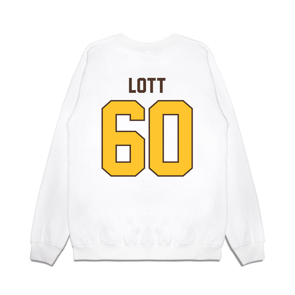 Wyoming - NCAA Football : Grant Lott - Vintage Helmet Premium Crewneck Sweatshirt-1