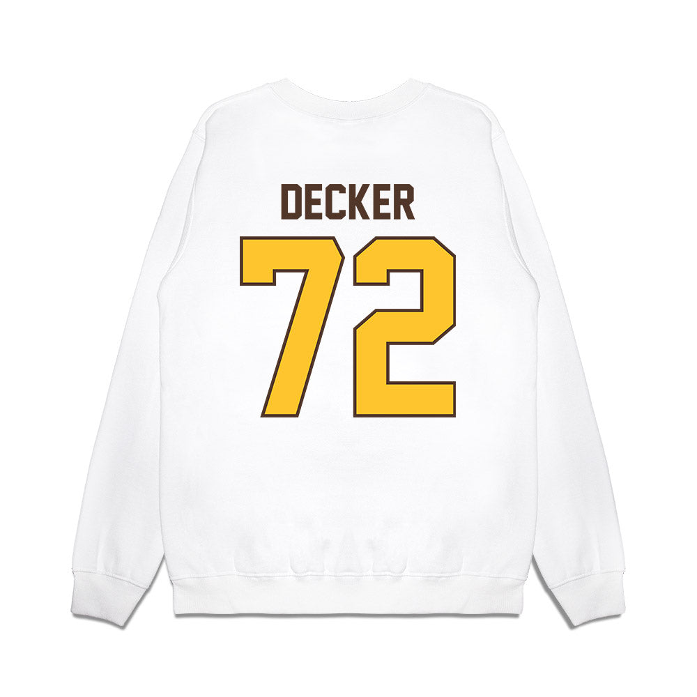 Wyoming - NCAA Football : Pierce Decker - Vintage Helmet Premium Crewneck Sweatshirt-1