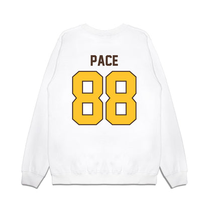 Wyoming - NCAA Football : Landon Pace - Vintage Helmet Premium Crewneck Sweatshirt-1