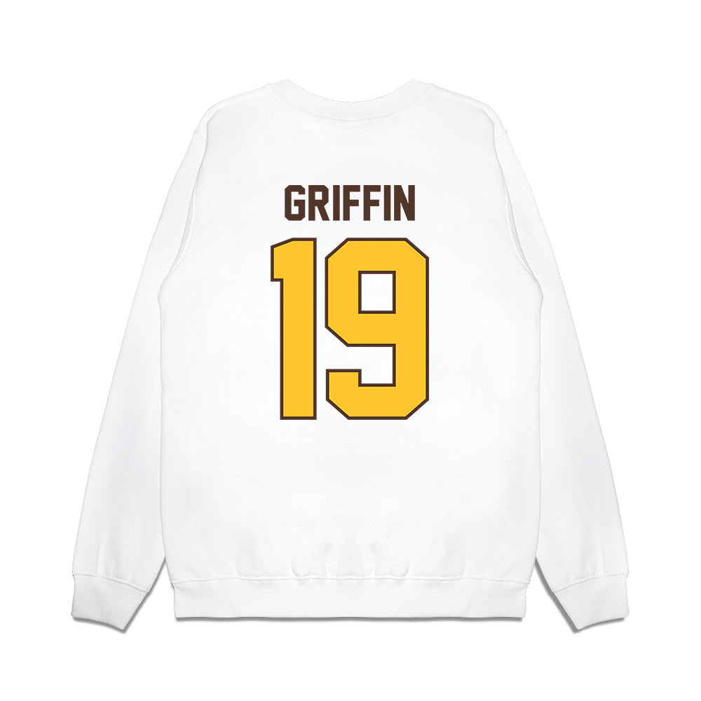 Wyoming - NCAA Football : Kendall Griffin - Vintage Helmet Premium Crewneck Sweatshirt-1