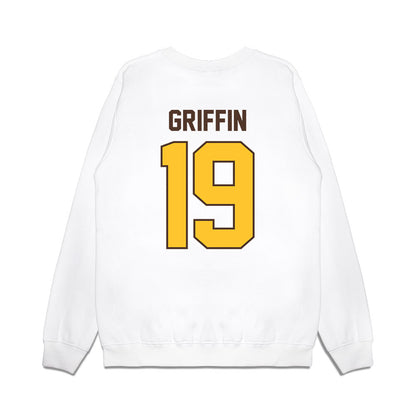 Wyoming - NCAA Football : Kendall Griffin - Vintage Helmet Premium Crewneck Sweatshirt-1