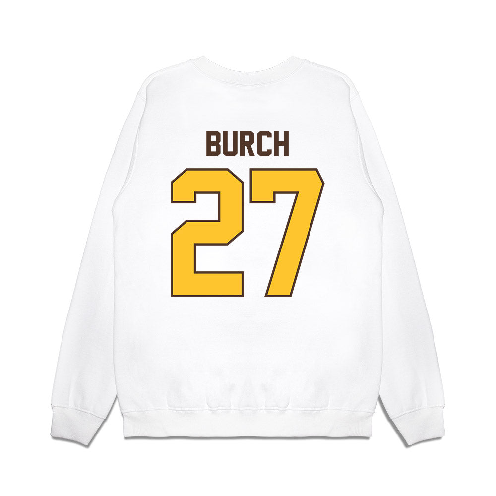 Wyoming - NCAA Football : Dontae Burch - Vintage Helmet Premium Crewneck Sweatshirt-1