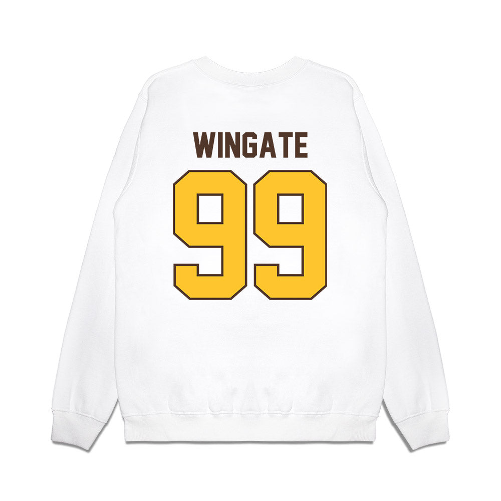 Wyoming - NCAA Football : Donnie Wingate - Vintage Helmet Premium Crewneck Sweatshirt-1
