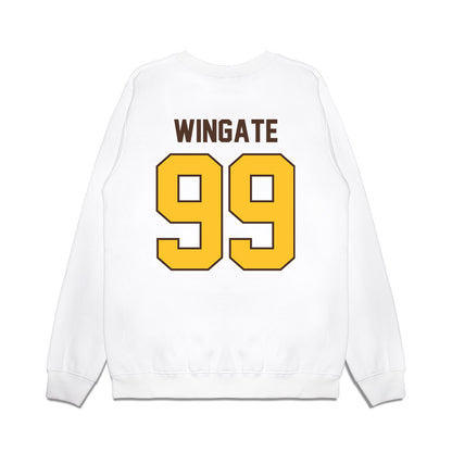 Wyoming - NCAA Football : Donnie Wingate - Vintage Helmet Premium Crewneck Sweatshirt-1