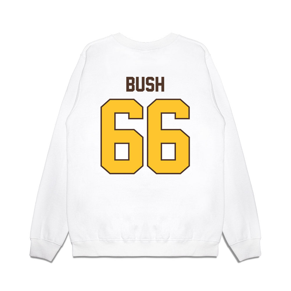 Wyoming - NCAA Football : Johnathan Bush - Vintage Helmet Premium Crewneck Sweatshirt-1