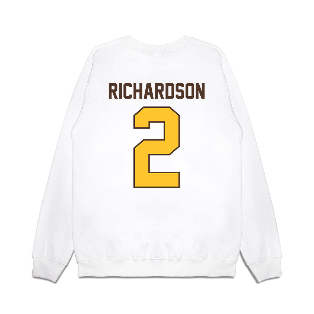 Wyoming - NCAA Football : Eric Richardson - Vintage Helmet Premium Crewneck Sweatshirt-1