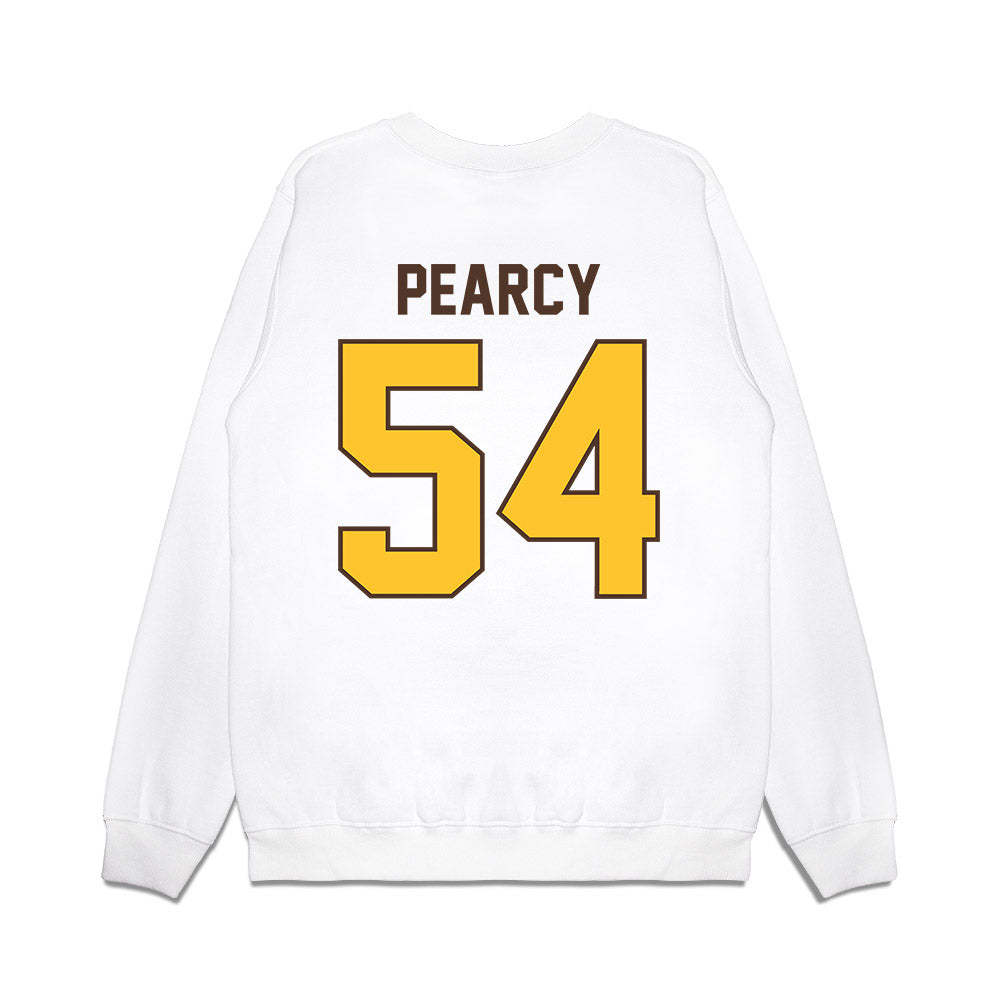 Wyoming - NCAA Football : Jonathan Pearcy - Vintage Helmet Premium Crewneck Sweatshirt-1
