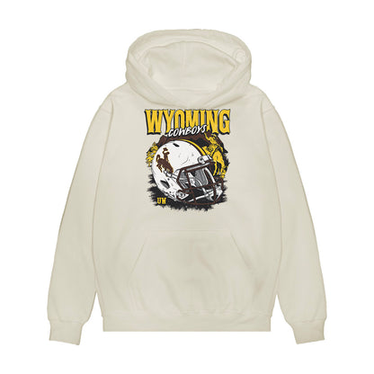 Wyoming - NCAA Football : Rex Johnsen - Vintage Helmet Premium Hooded Sweatshirt-0
