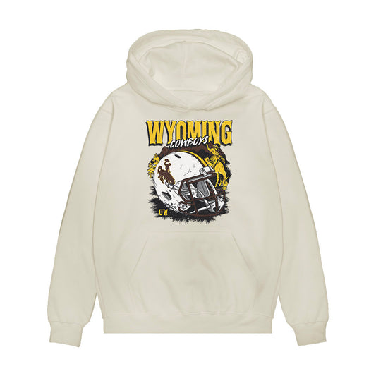 Wyoming - NCAA Football : MacGregor Byers - Vintage Helmet Premium Hooded Sweatshirt-0