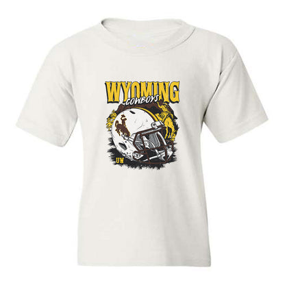 Wyoming - NCAA Football : Tanielu Maafala-Barbasa - Vintage Helmet Youth T-Shirt-0