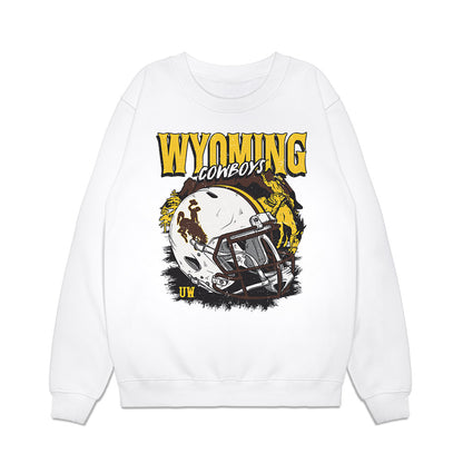 Wyoming - NCAA Football : Jonathan Pearcy - Vintage Helmet Premium Crewneck Sweatshirt-0