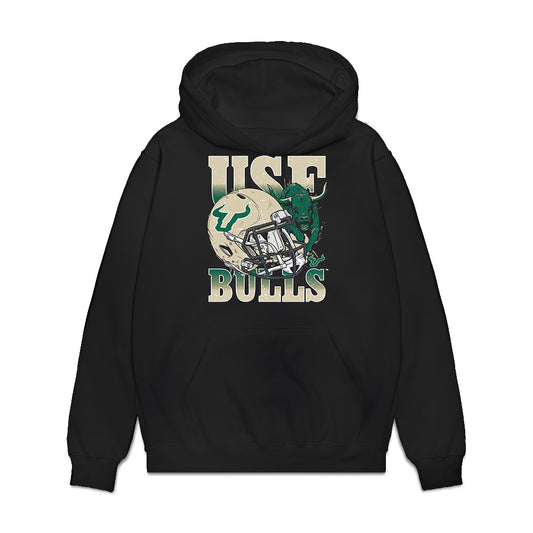 USF - NCAA Football : Wyatt Sullivan - Vintage Helmet Premium Hooded Sweatshirt-0