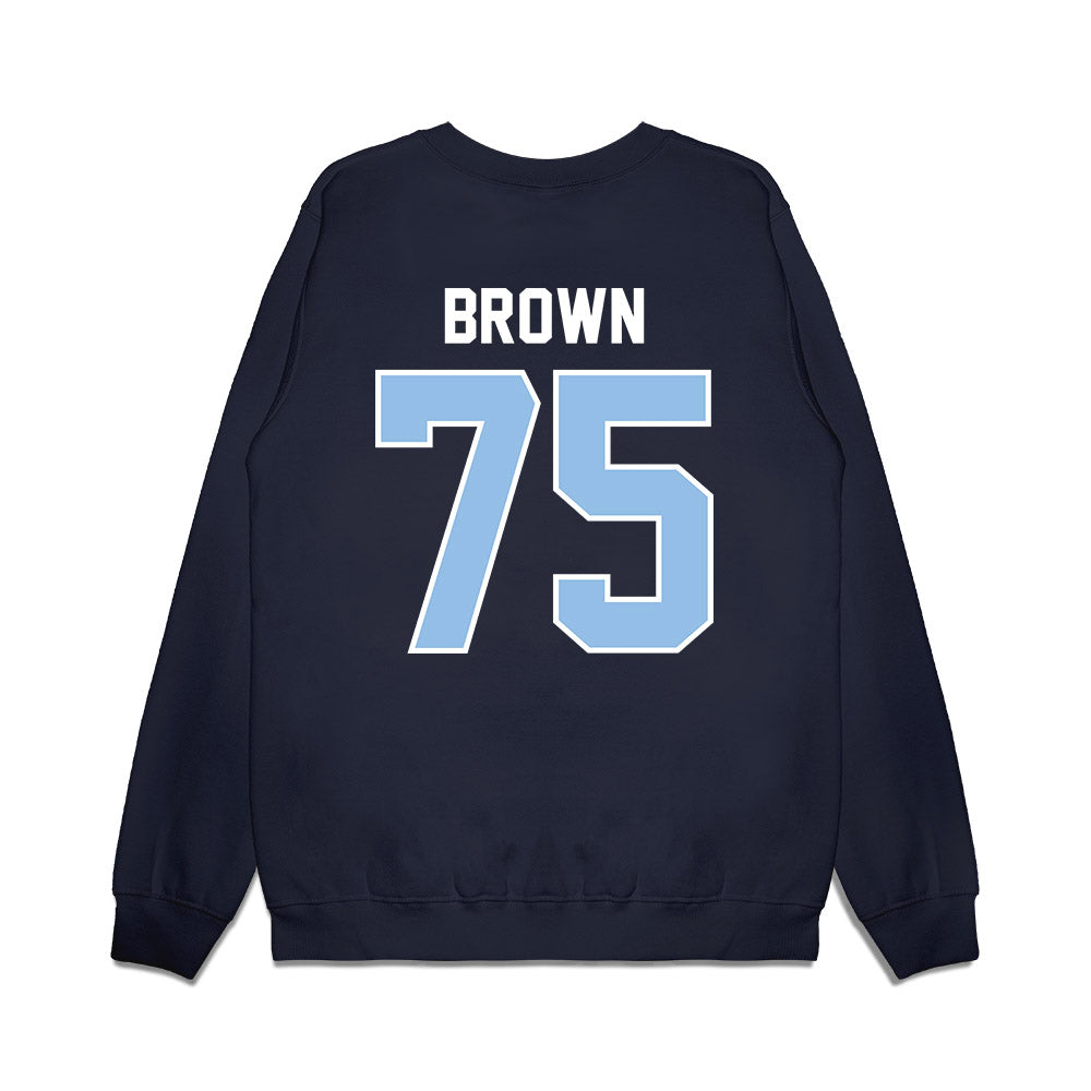 Old Dominion - NCAA Football : Demorrsion Brown - Vintage Helmet Premium Crewneck Sweatshirt-1