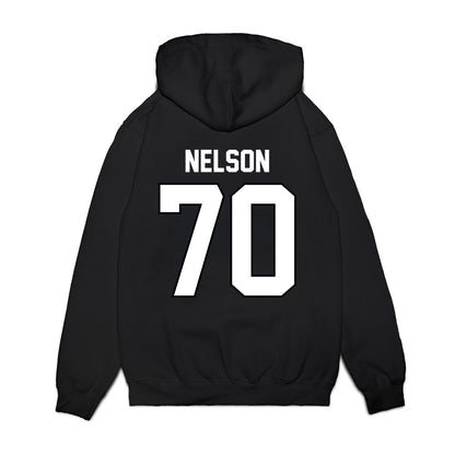 Wisconsin - NCAA Football : Barrett Nelson - Vintage Helmet Premium Hooded Sweatshirt-1