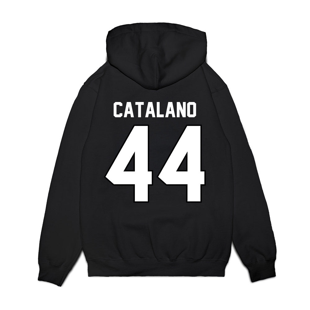 Wisconsin - NCAA Football : Cooper Catalano - Vintage Helmet Premium Hooded Sweatshirt-1