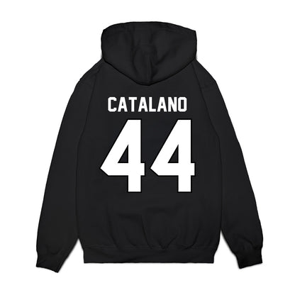 Wisconsin - NCAA Football : Cooper Catalano - Vintage Helmet Premium Hooded Sweatshirt-1