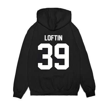 Wisconsin - NCAA Football : Jayden Loftin - Vintage Helmet Premium Hooded Sweatshirt-1