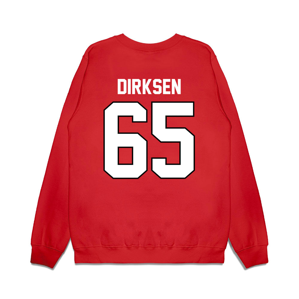 Wisconsin - NCAA Football : Aiden Dirksen - Vintage Helmet Premium Crewneck Sweatshirt-1