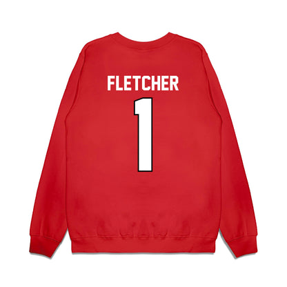 Wisconsin - NCAA Football : Eric Fletcher - Vintage Helmet Premium Crewneck Sweatshirt-1