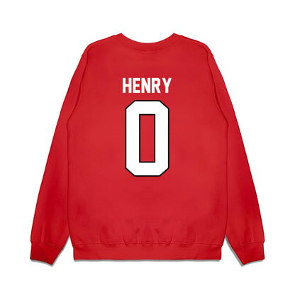 Wisconsin - NCAA Football : Tyrell Henry - Vintage Helmet Premium Crewneck Sweatshirt-1