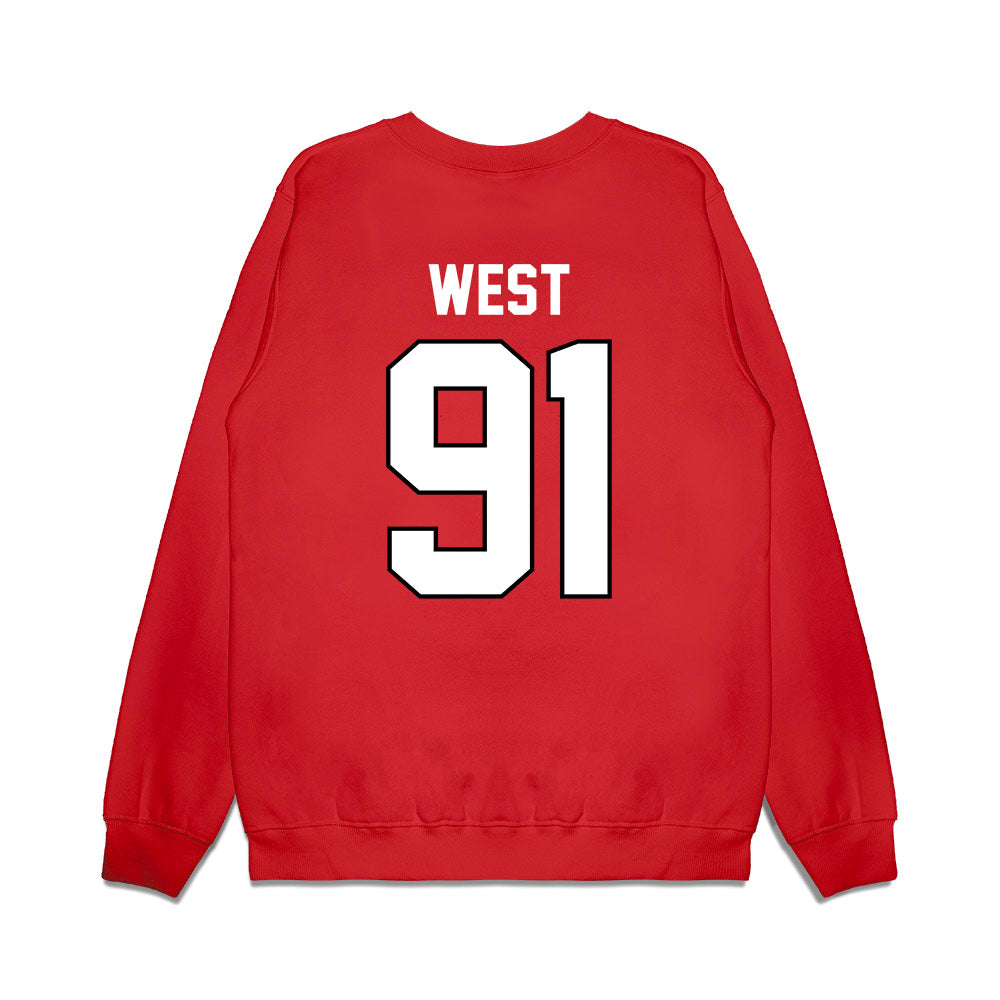 Wisconsin - NCAA Football : Sean West - Vintage Helmet Premium Crewneck Sweatshirt-1