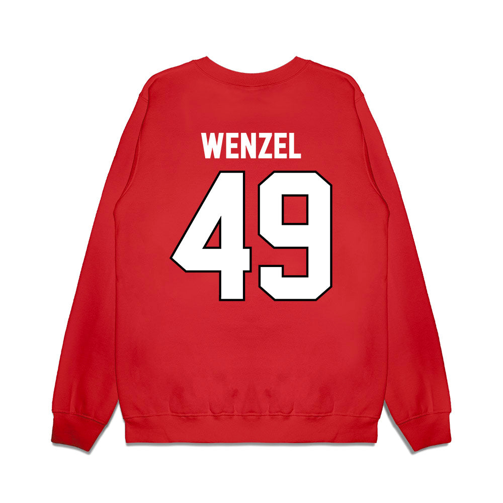 Wisconsin - NCAA Football : Ben Wenzel - Vintage Helmet Premium Crewneck Sweatshirt-1