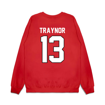 Wisconsin - NCAA Football : Matthew Traynor - Vintage Helmet Premium Crewneck Sweatshirt-1