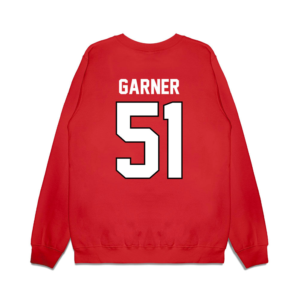 Wisconsin - NCAA Football : Micheal Garner - Vintage Helmet Premium Crewneck Sweatshirt-1