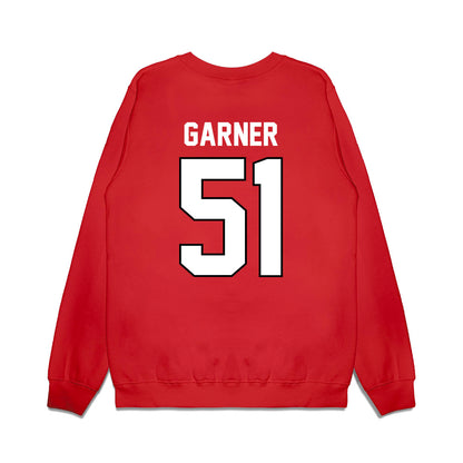 Wisconsin - NCAA Football : Micheal Garner - Vintage Helmet Premium Crewneck Sweatshirt-1