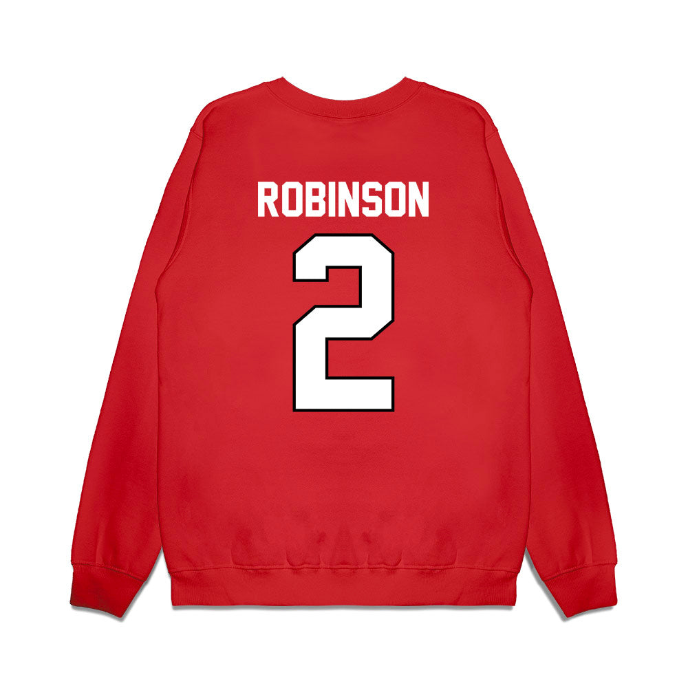 Wisconsin - NCAA Football : Javan Robinson - Vintage Helmet Premium Crewneck Sweatshirt-1