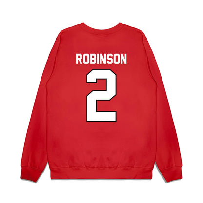 Wisconsin - NCAA Football : Javan Robinson - Vintage Helmet Premium Crewneck Sweatshirt-1