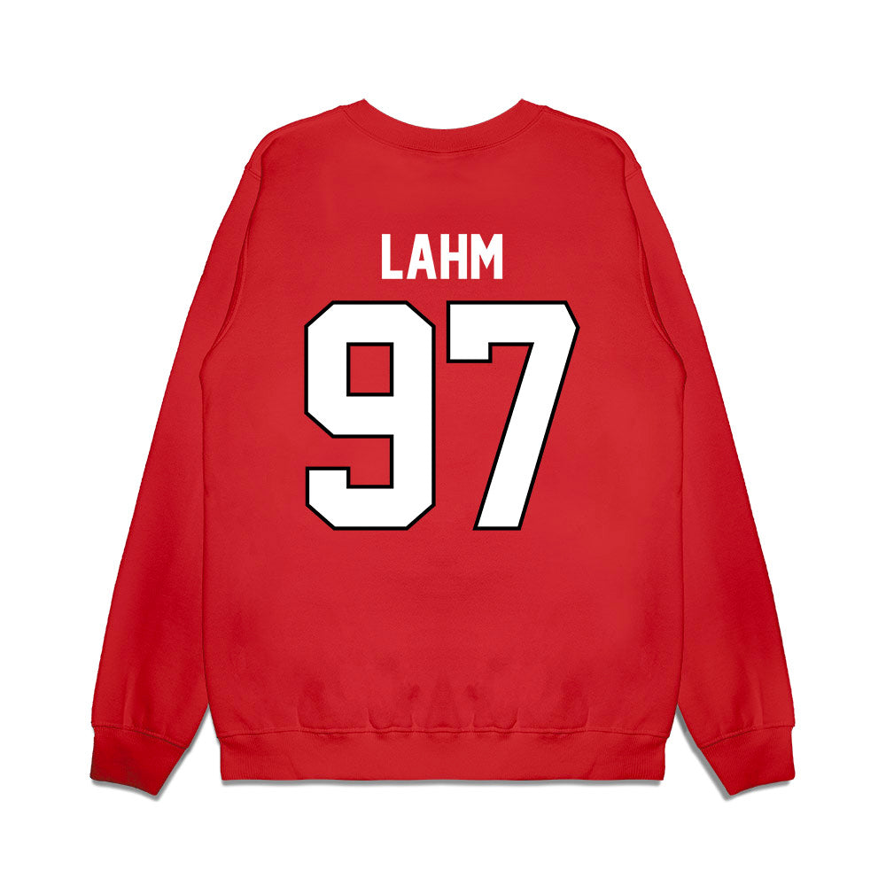 Wisconsin - NCAA Football : Gavin Lahm - Vintage Helmet Premium Crewneck Sweatshirt-1