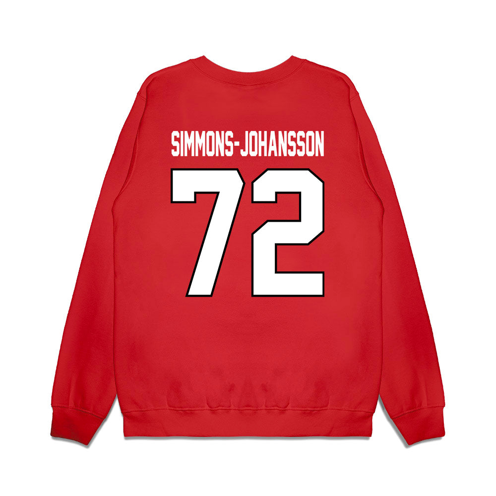 Wisconsin - NCAA Football : Lucas Simmons-Johansson - Vintage Helmet Premium Crewneck Sweatshirt-1