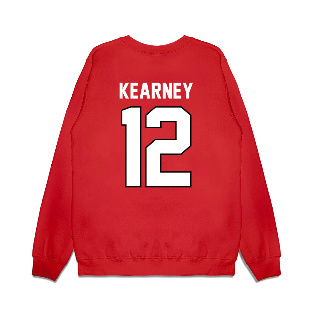 Wisconsin - NCAA Football : Zion Kearney - Vintage Helmet Premium Crewneck Sweatshirt-1