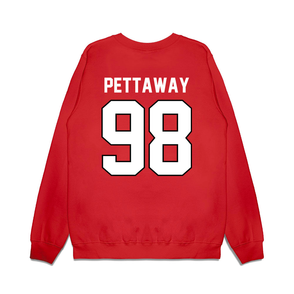 Wisconsin - NCAA Football : Torin Pettaway - Vintage Helmet Premium Crewneck Sweatshirt-1