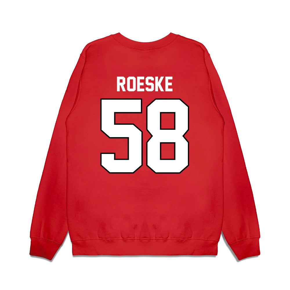 Wisconsin - NCAA Football : Michael Roeske - Vintage Helmet Premium Crewneck Sweatshirt-1