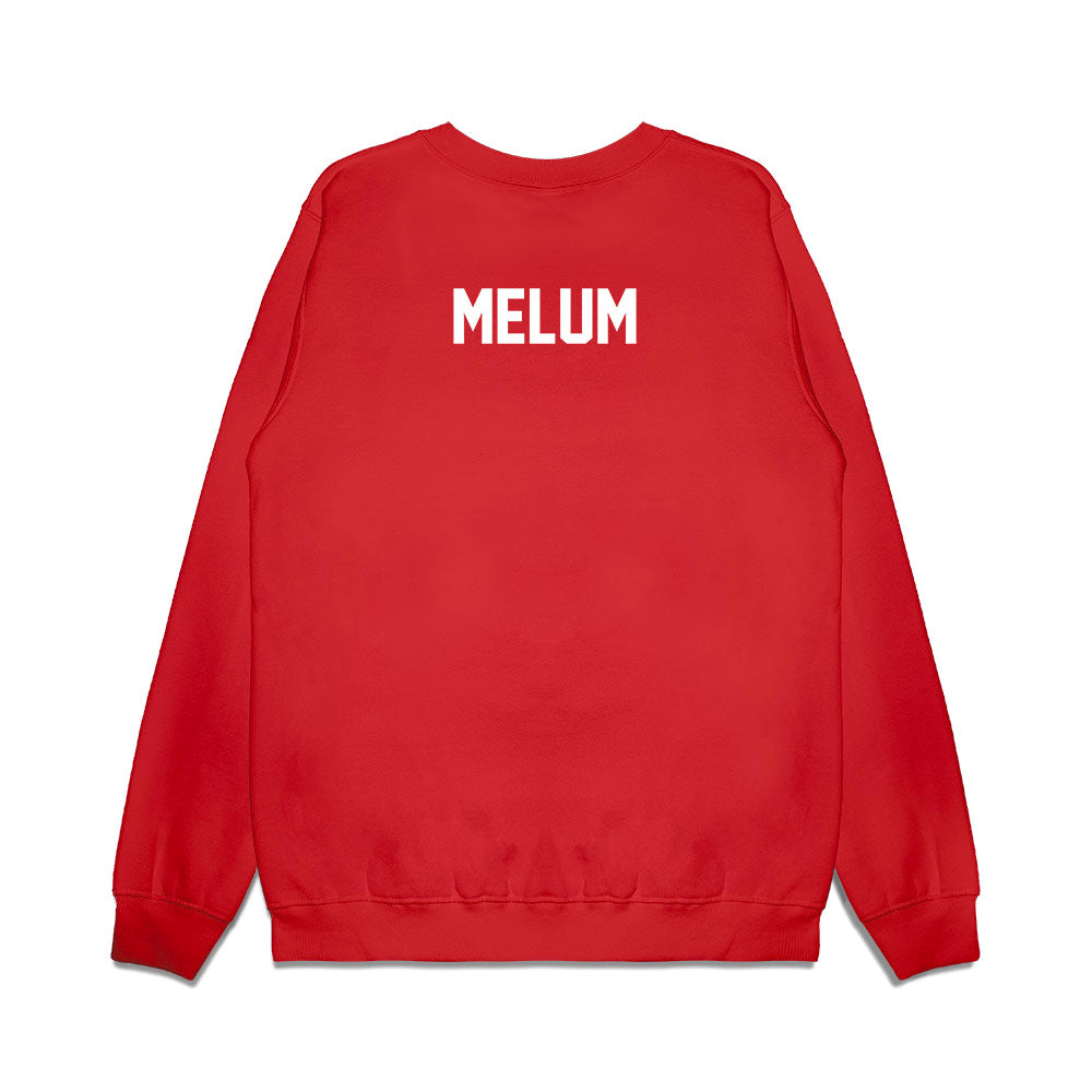 Wisconsin - NCAA Football : Brady Melum - Vintage Helmet Premium Crewneck Sweatshirt-1
