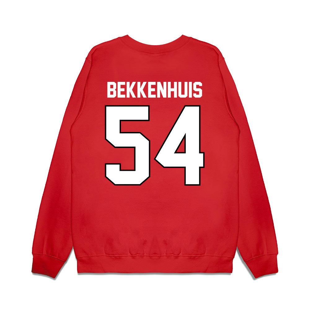 Wisconsin - NCAA Football : Brady Bekkenhuis - Vintage Helmet Premium Crewneck Sweatshirt-1