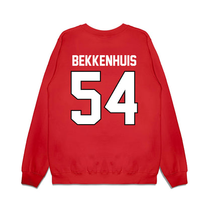 Wisconsin - NCAA Football : Brady Bekkenhuis - Vintage Helmet Premium Crewneck Sweatshirt-1