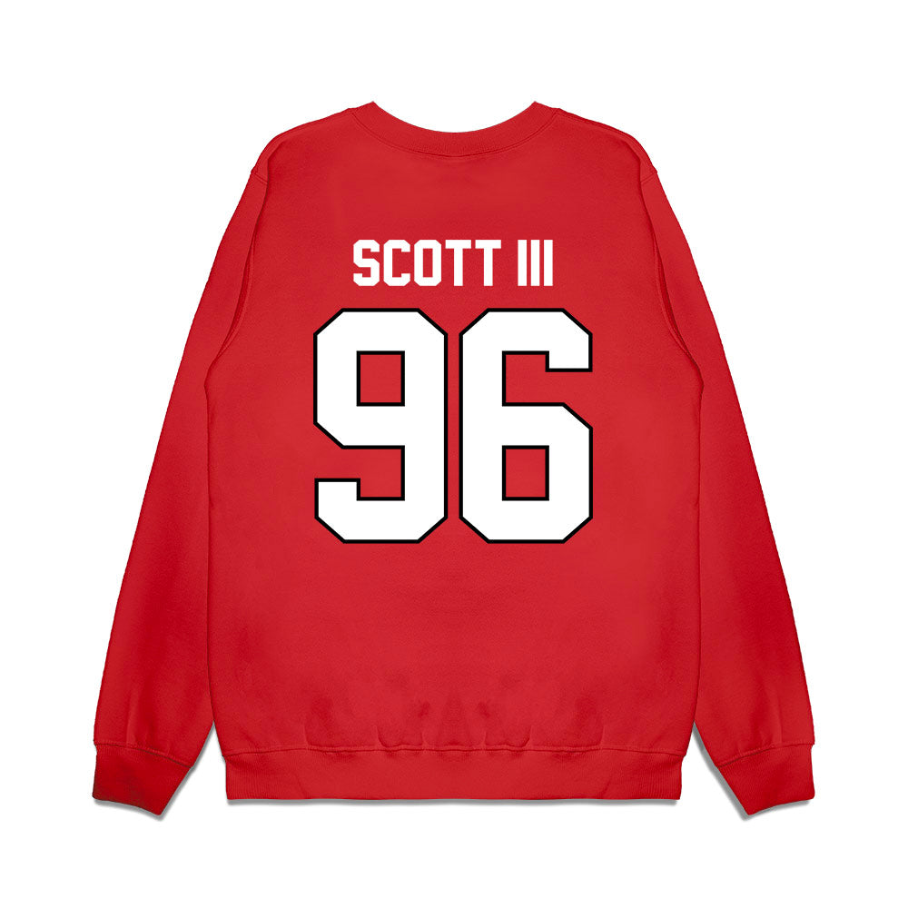 Wisconsin - NCAA Football : Arthur Scott III - Vintage Helmet Premium Crewneck Sweatshirt-1