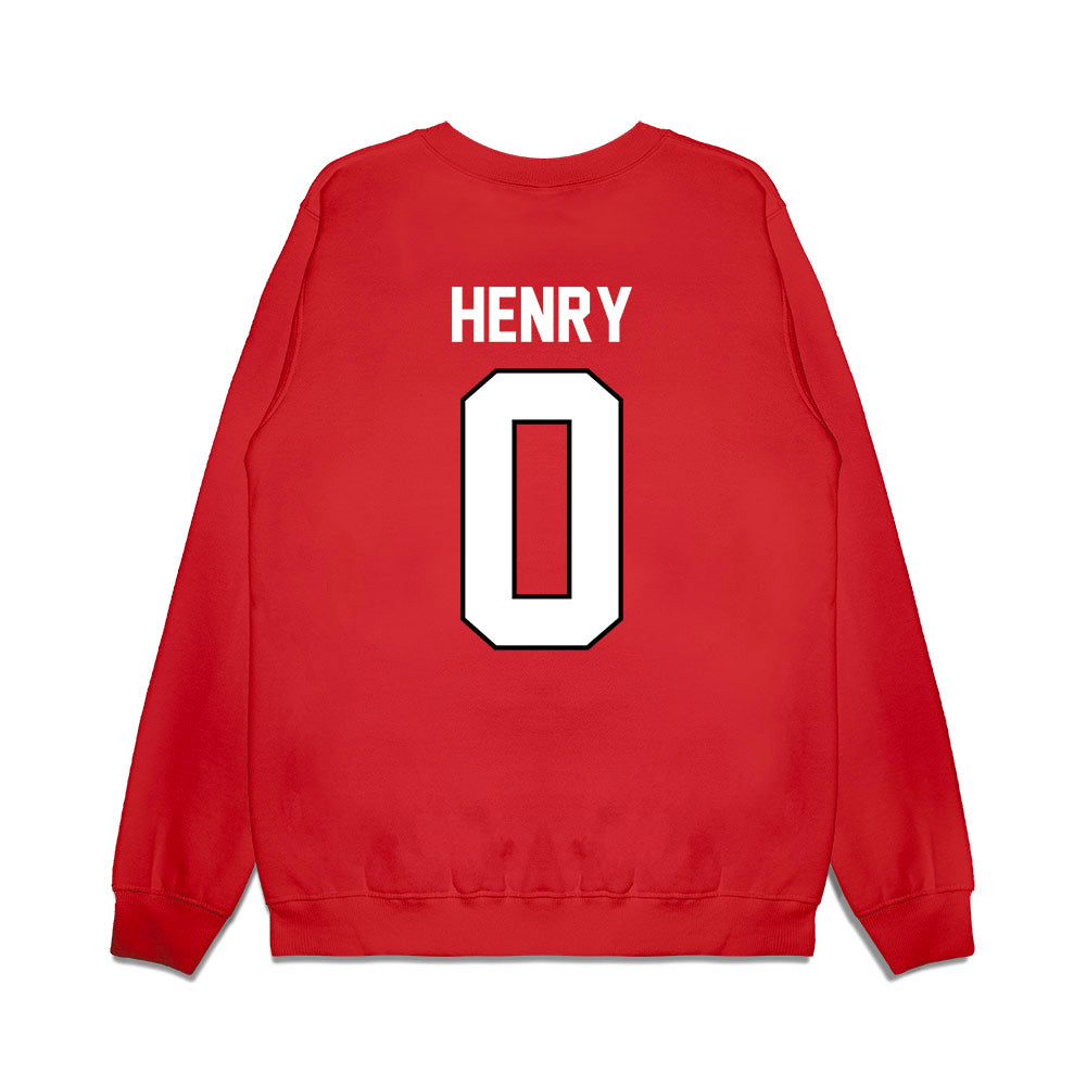 Wisconsin - NCAA Football : Tyrell Henry - Vintage Helmet Premium Crewneck Sweatshirt-1